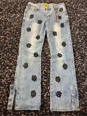 Godspeed 2025 Archives Logo Patch Flare Jeans Light Wash Size 32